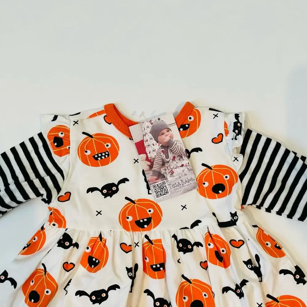 NWT Tesa Babe 3/6M Playful Pumpkins Dress